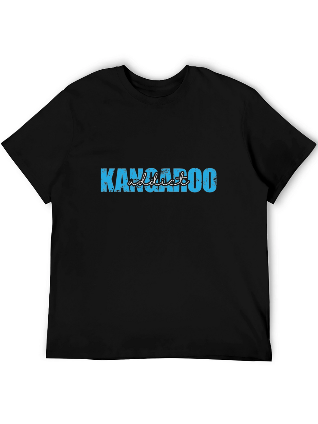 Kangaroo Addict Tee - Black Cotton T-Shirt