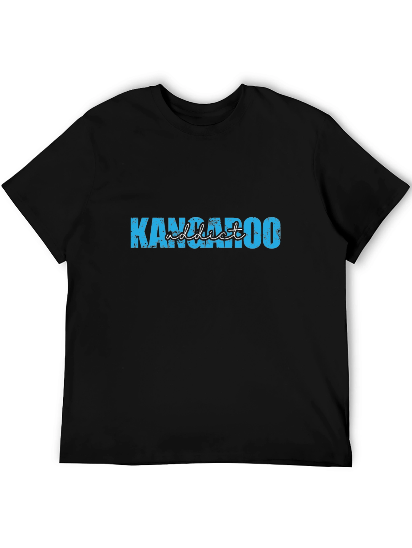 Kangaroo Addict Tee - Black Cotton T-Shirt