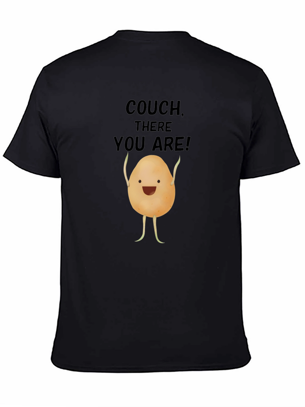 Funny Potato Couch Lover Black T-Shirt