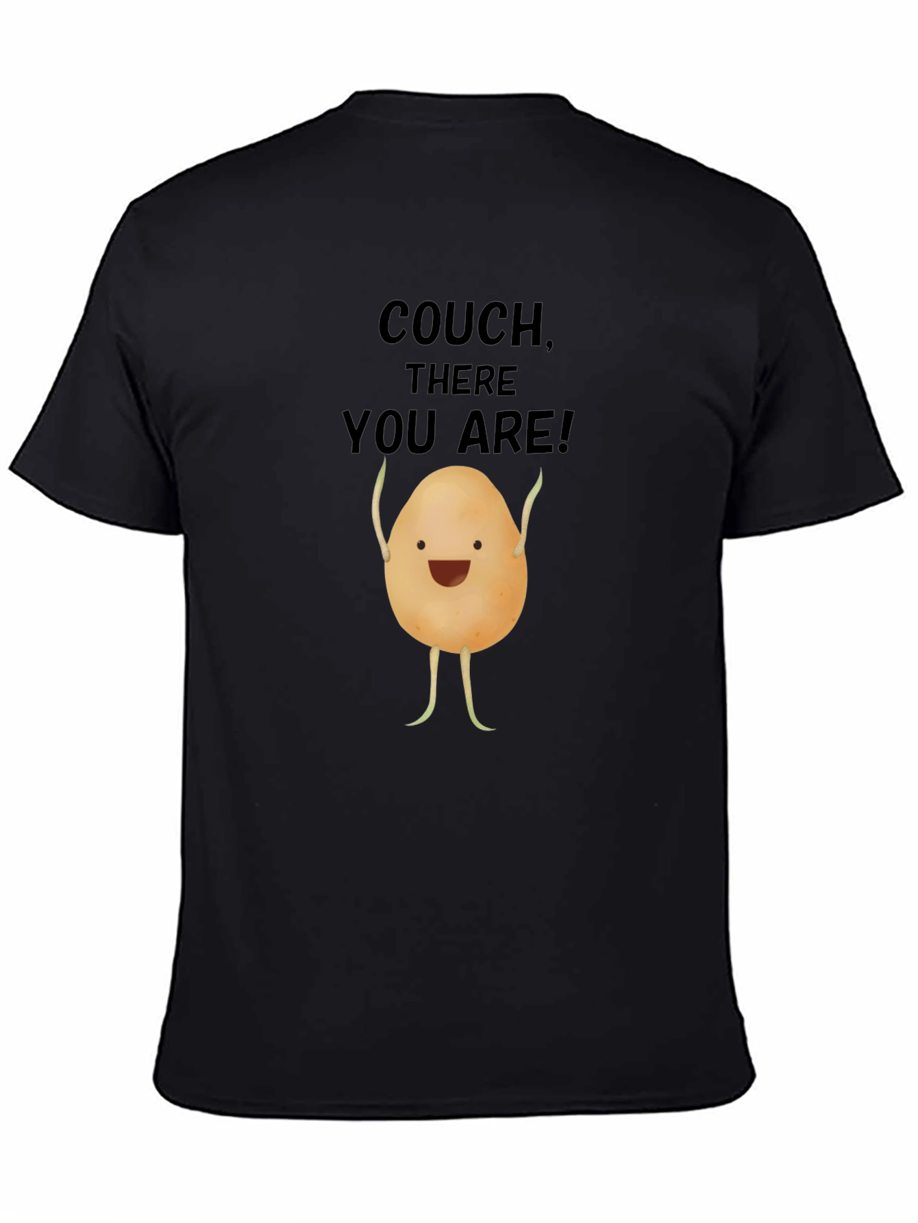 Funny Potato Couch Lover Black T-Shirt