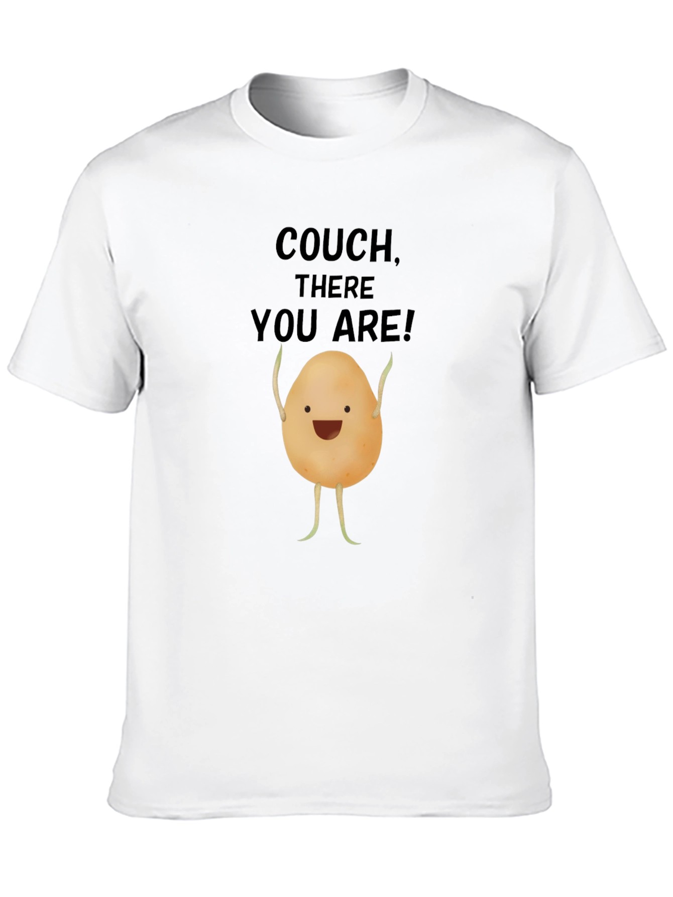 Funny Potato Couch Lover Black T-Shirt