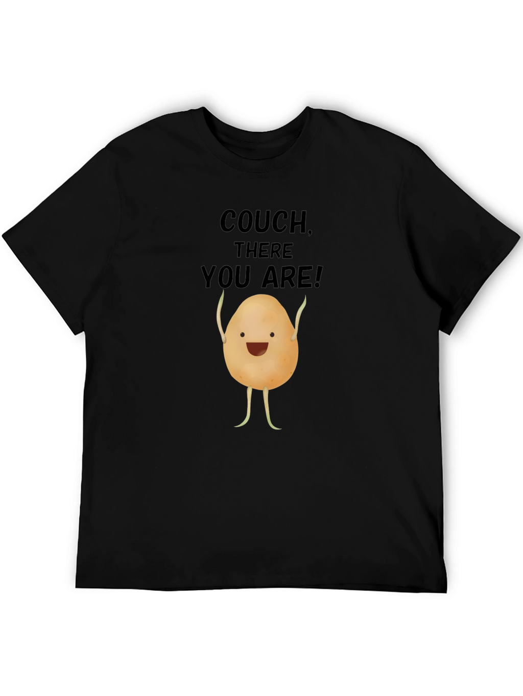 Funny Potato Couch Lover Black T-Shirt