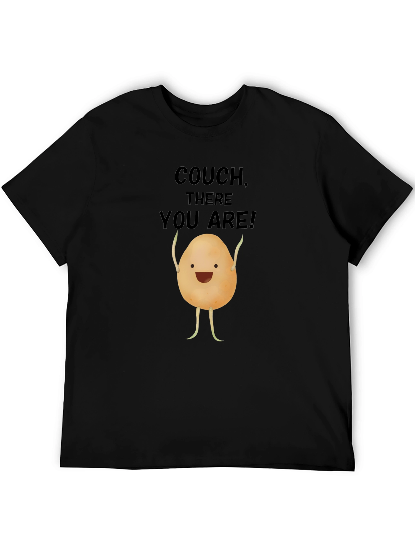 Funny Potato Couch Lover Black T-Shirt