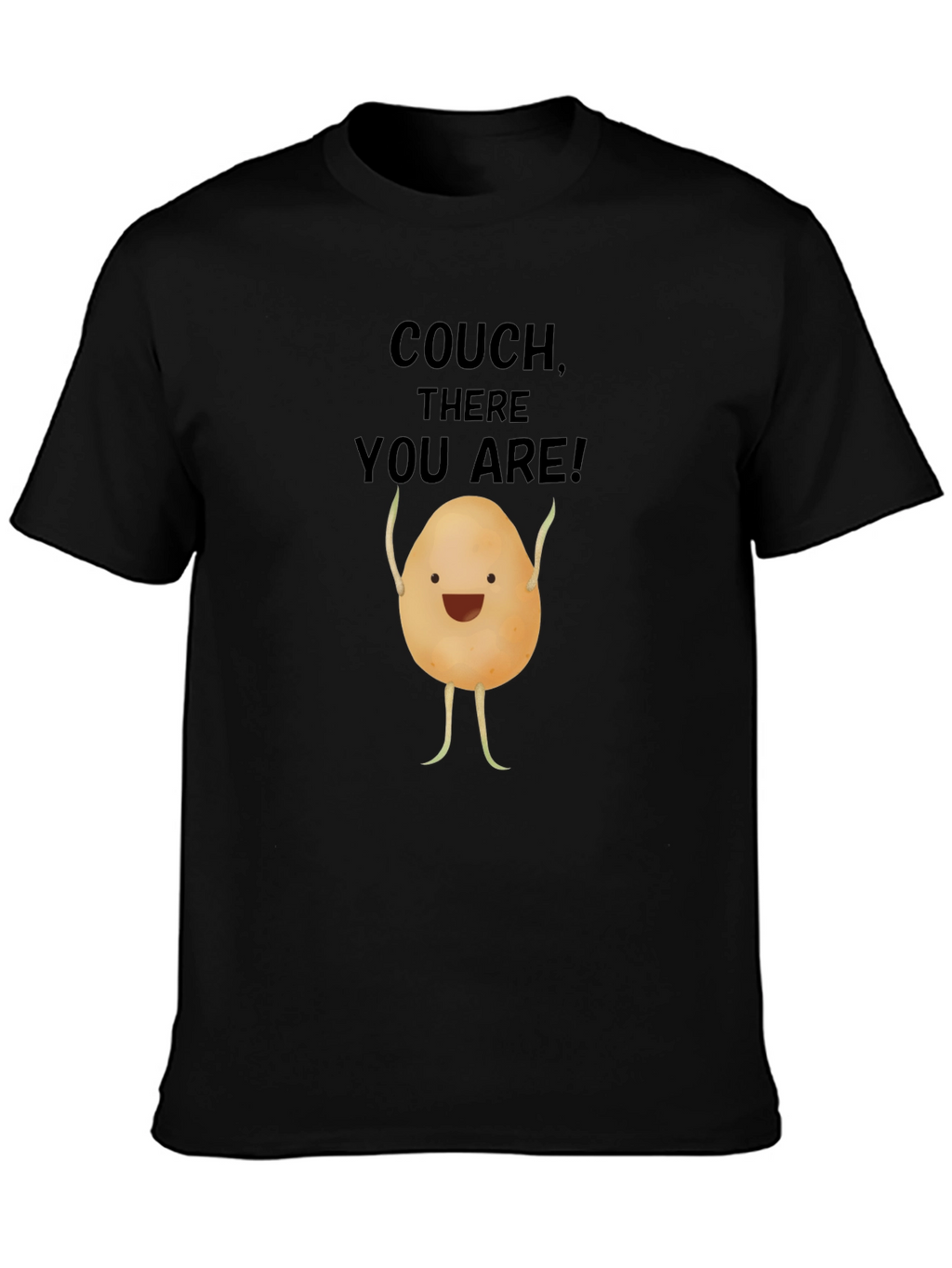 Funny Potato Couch Lover Black T-Shirt