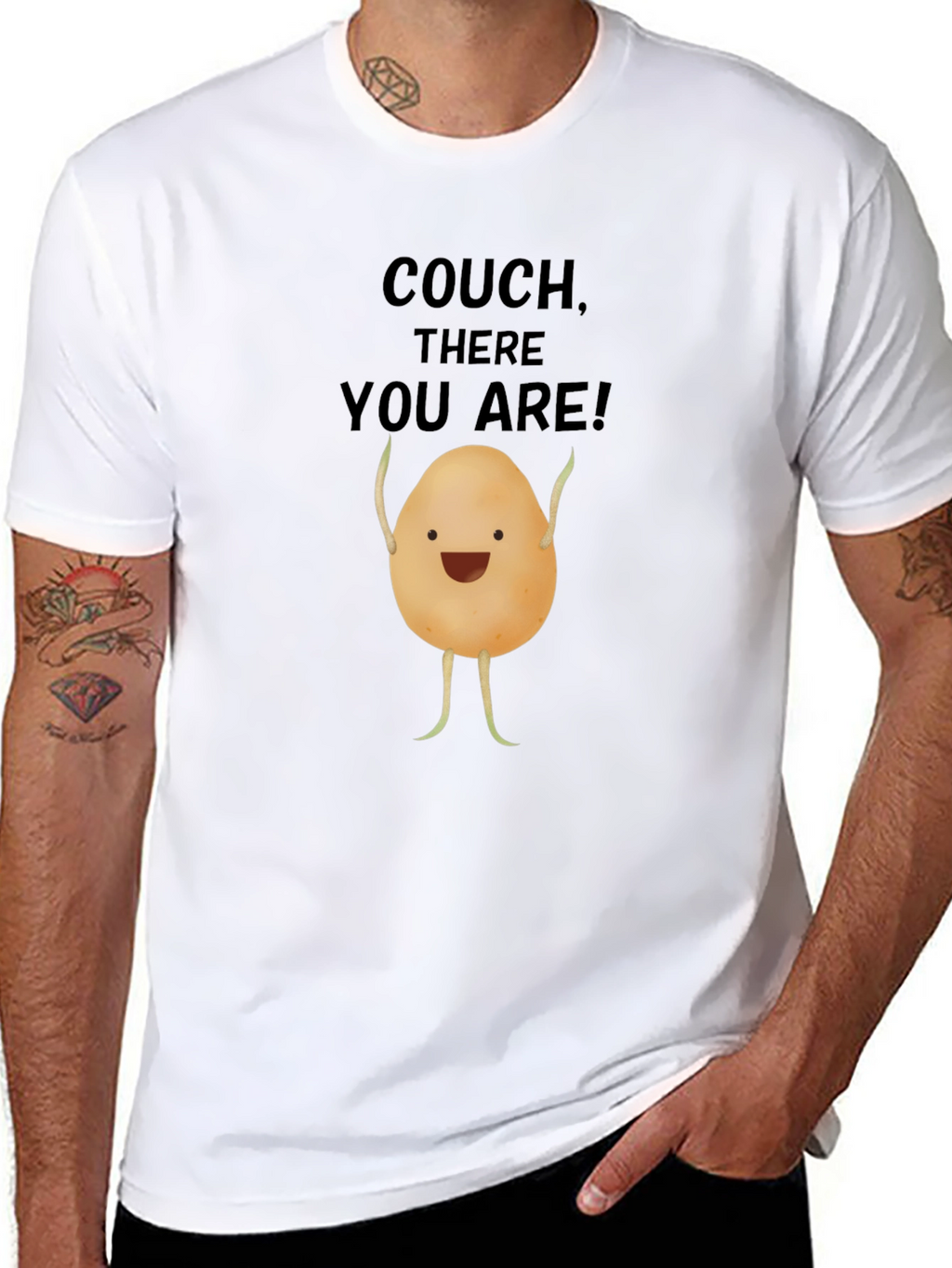 Funny Potato Couch Lover Black T-Shirt