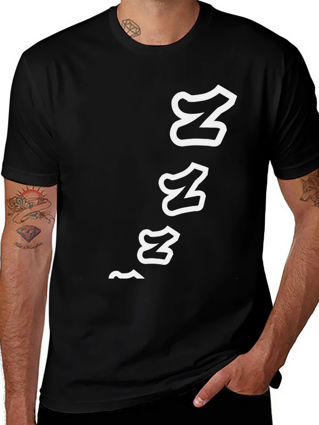 Mens Black ZZZ Graphic Tee - Sleepy Time Style