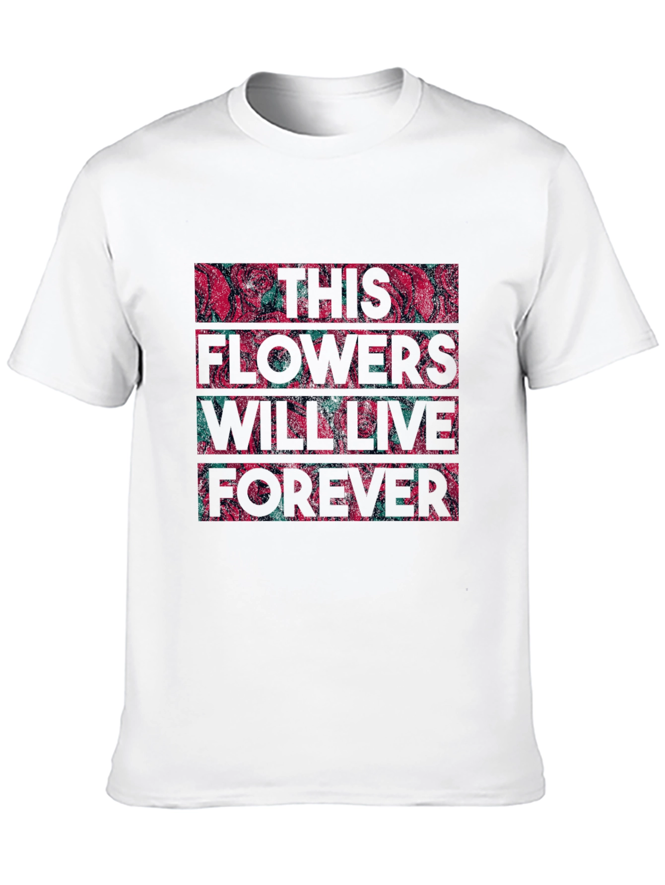 Floral Typography Graphic Print Black T-shirt