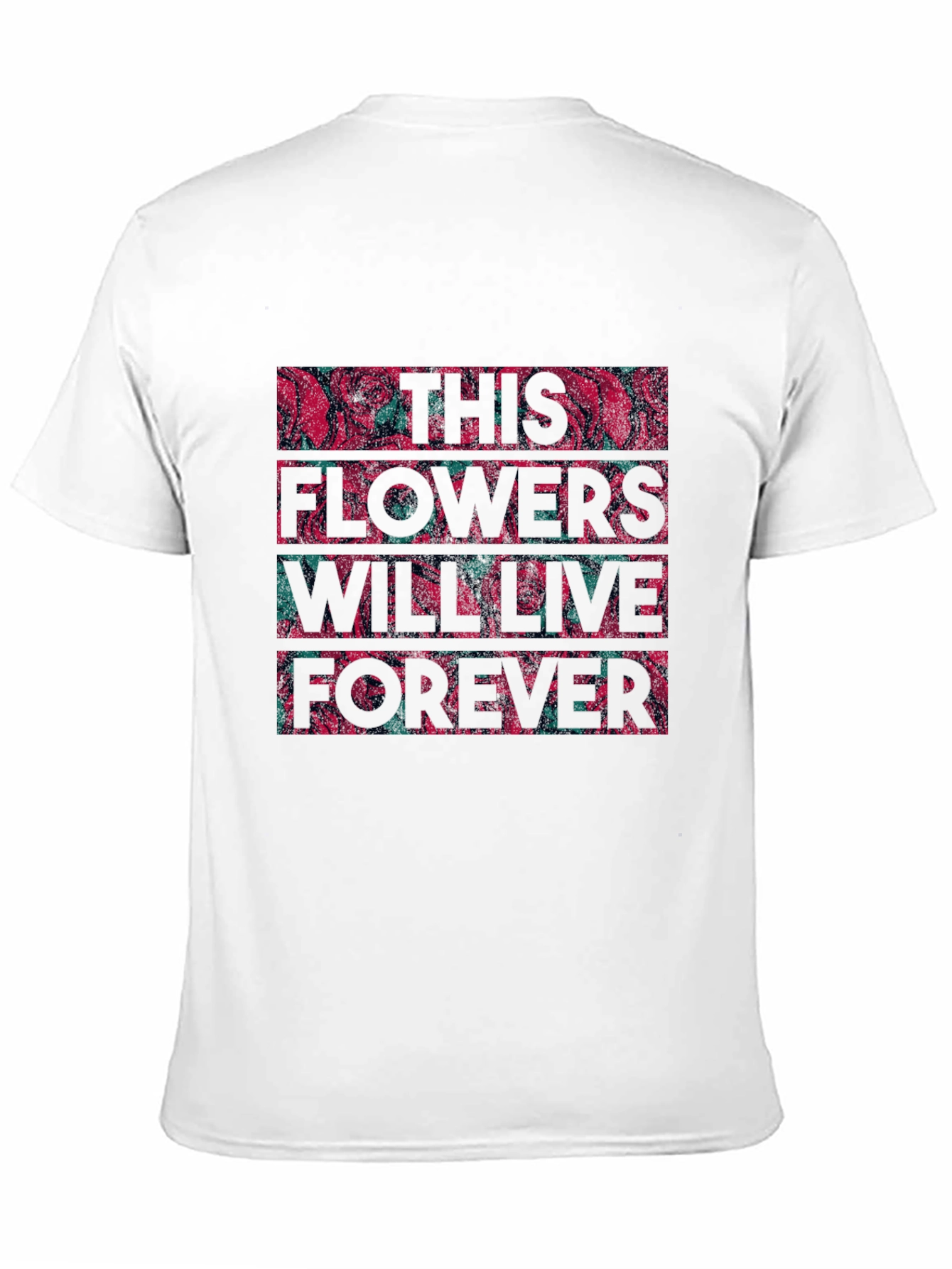 Floral Typography Graphic Print Black T-shirt