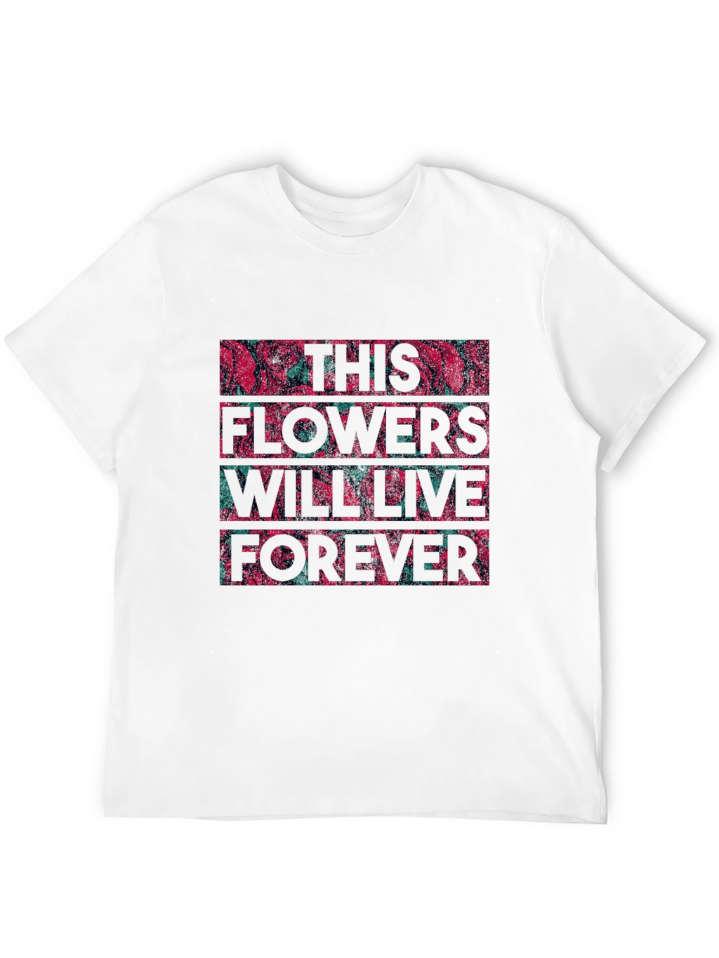 Floral Typography Graphic Print Black T-shirt