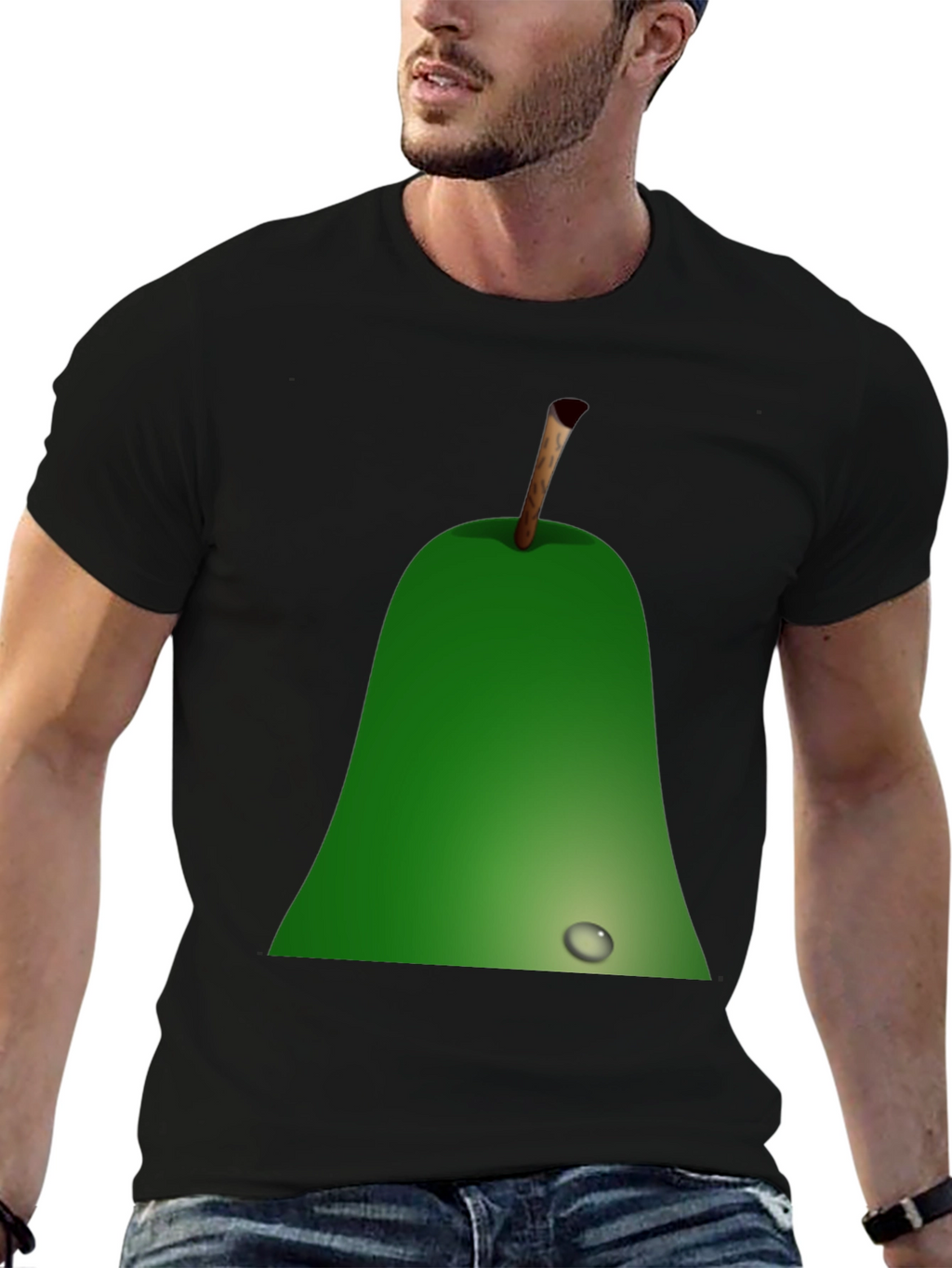 Pear Graphic Black T-Shirt - Unique Fruit Design