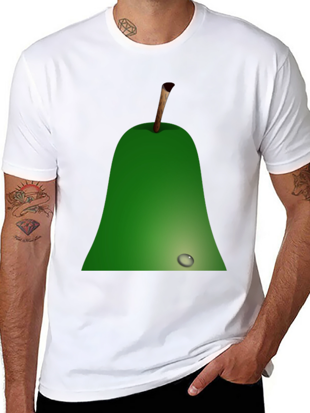 Pear Graphic Black T-Shirt - Unique Fruit Design