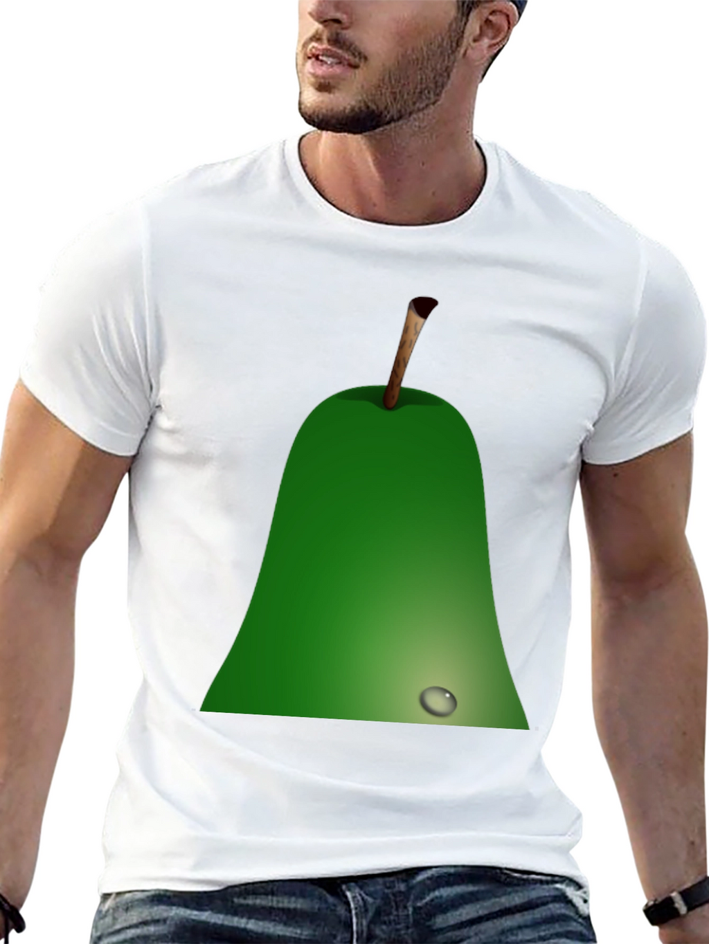 Pear Graphic Black T-Shirt - Unique Fruit Design