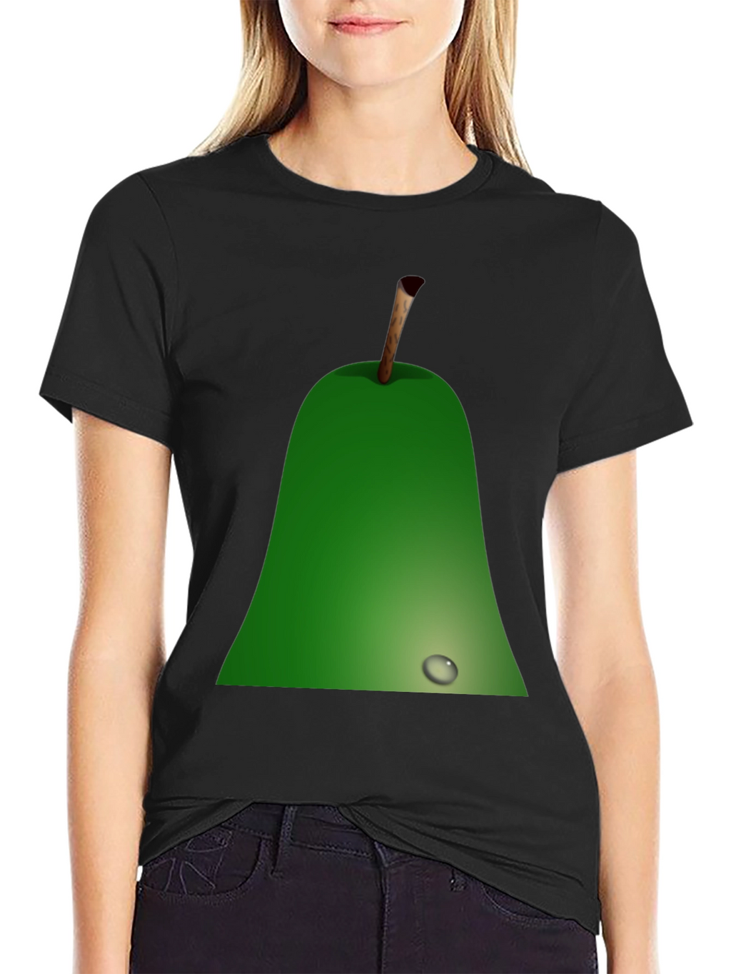 Pear Graphic Black T-Shirt - Unique Fruit Design