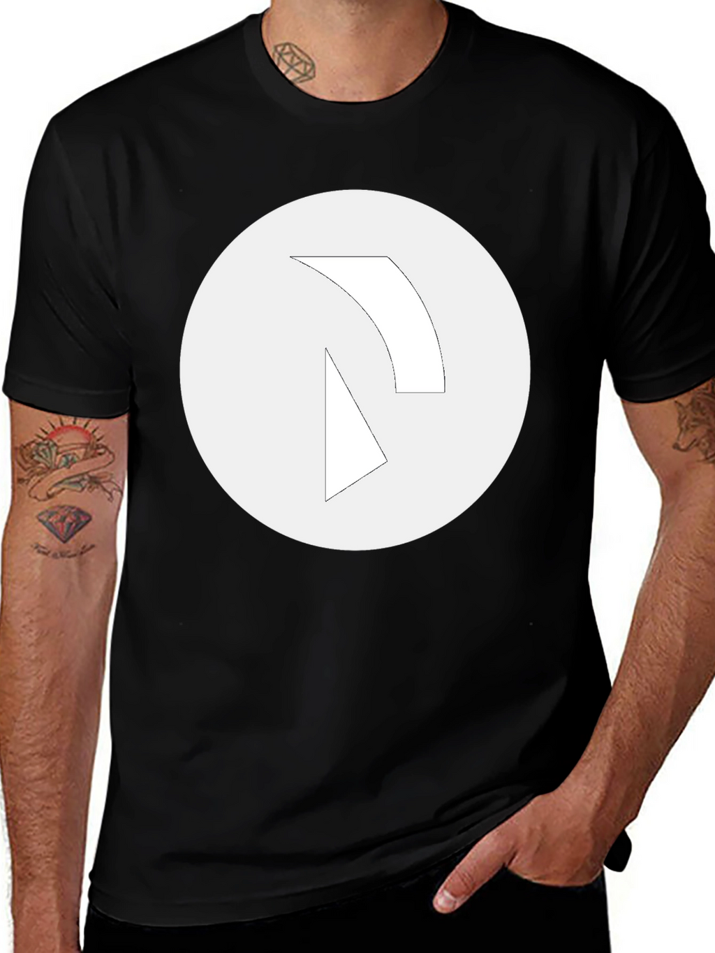 Minimalist Graphic Tee - Black Cotton Blend