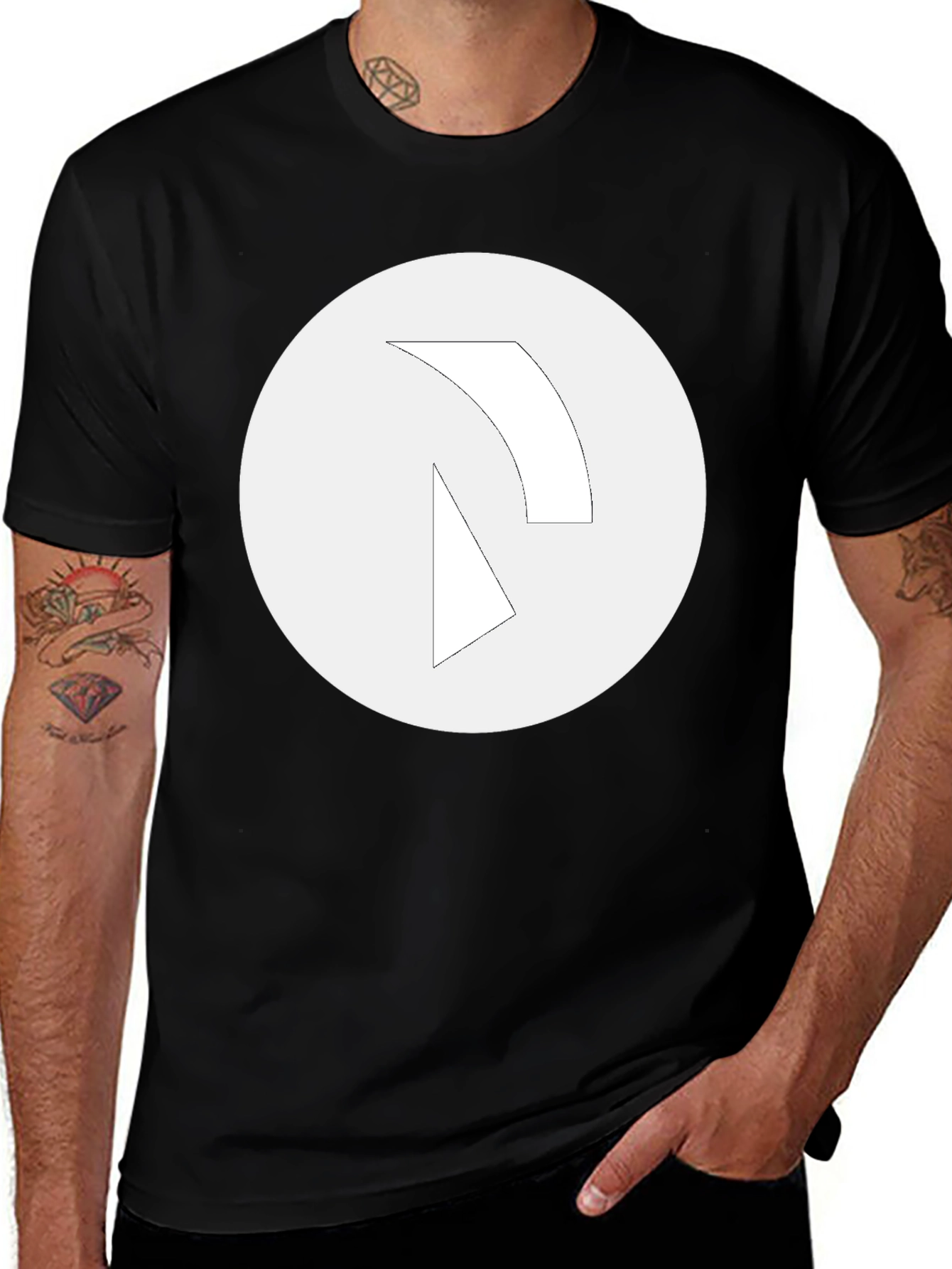 Minimalist Graphic Tee - Black Cotton Blend