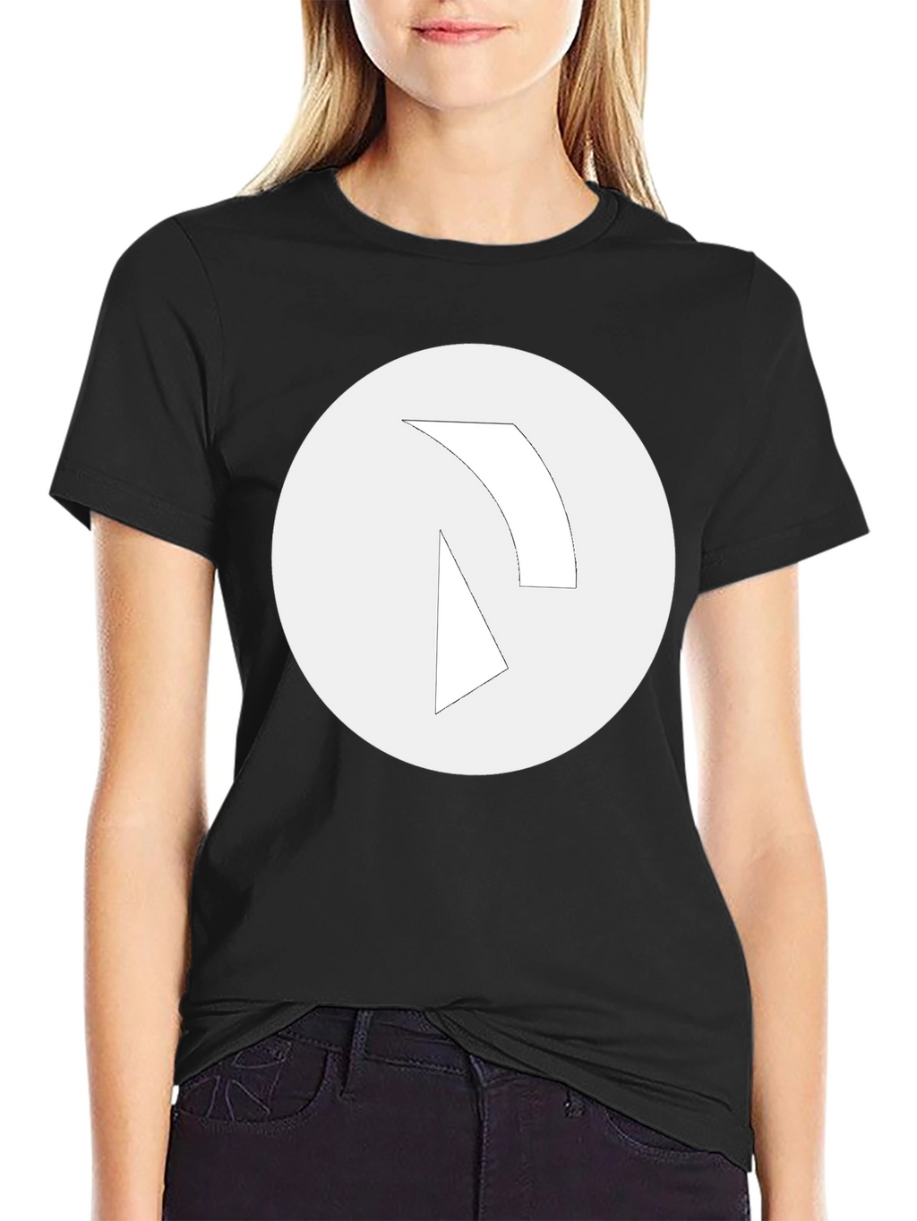 Minimalist Graphic Tee - Black Cotton Blend