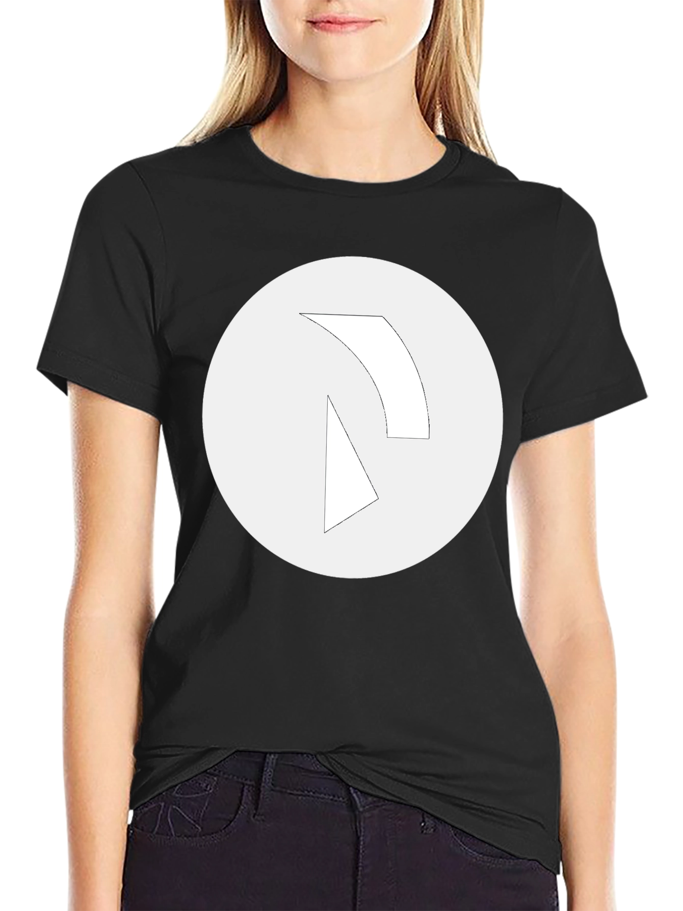 Minimalist Graphic Tee - Black Cotton Blend