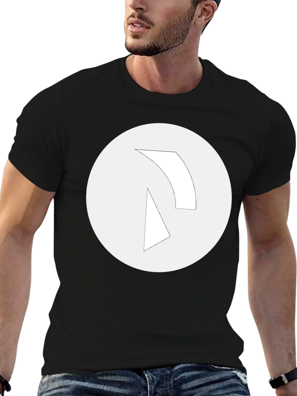 Minimalist Graphic Tee - Black Cotton Blend