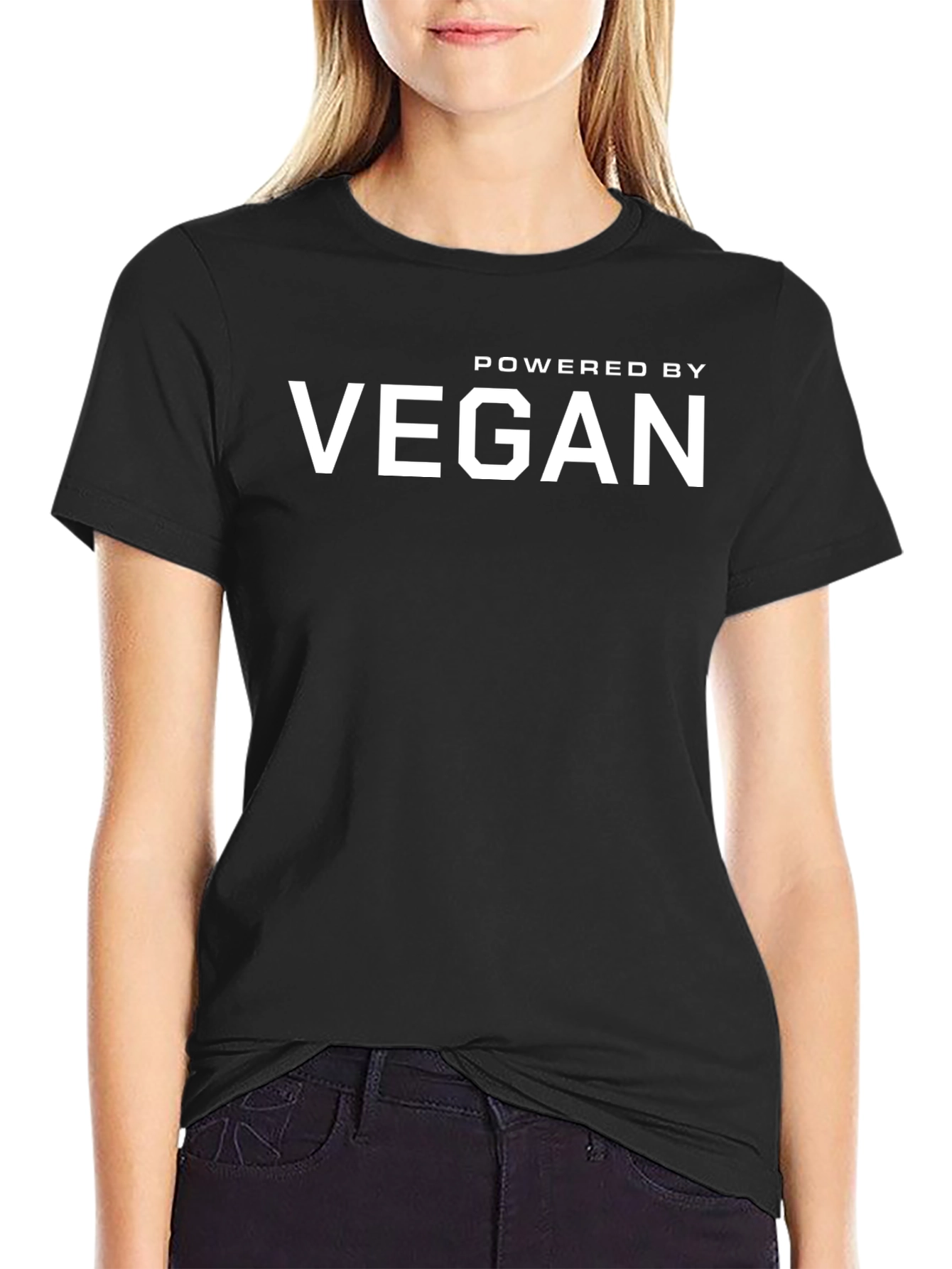Powered by Vegan T-Shirt - Black Graphic Tee