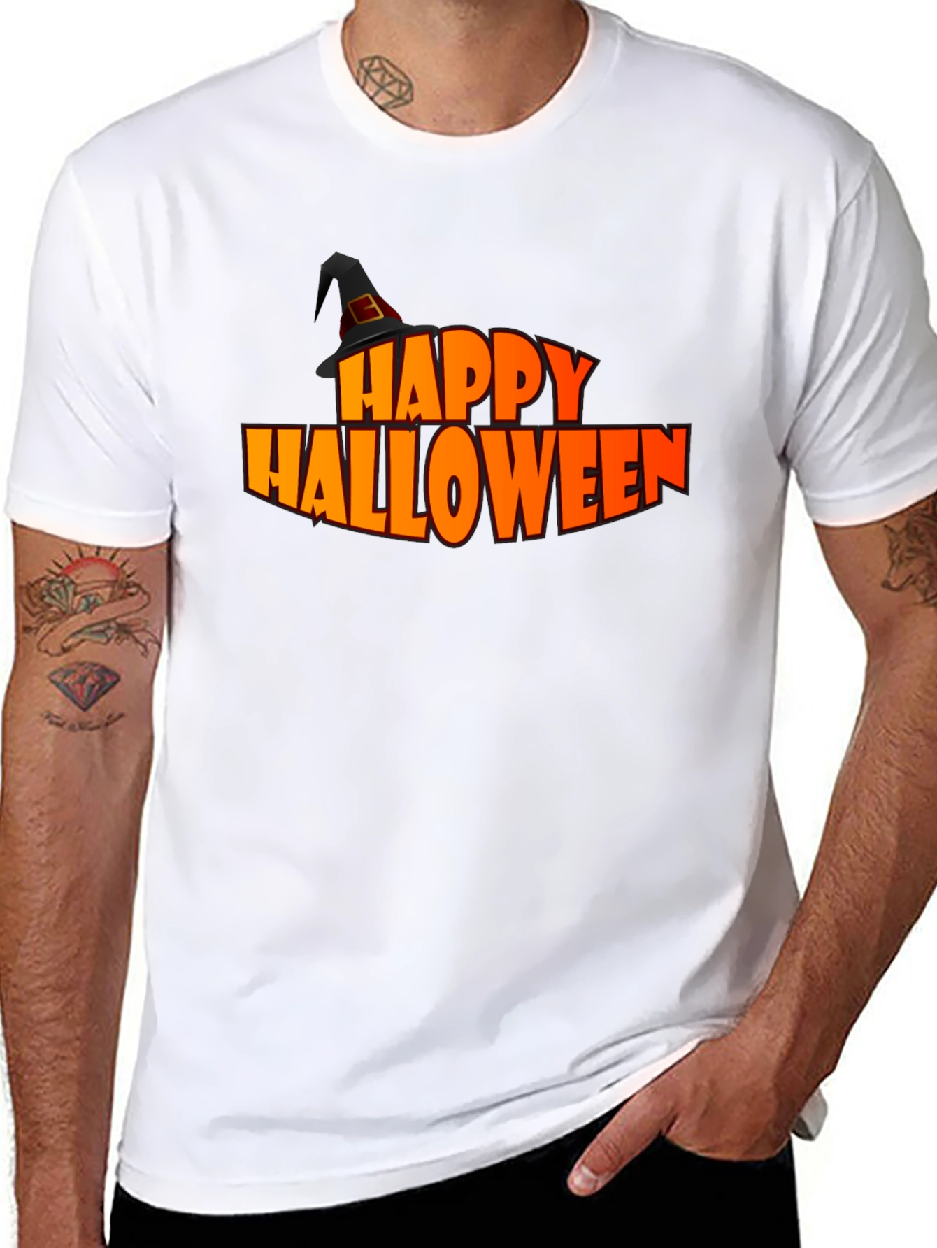 Happy Halloween Graphic Tee - Black Holiday T-Shirt