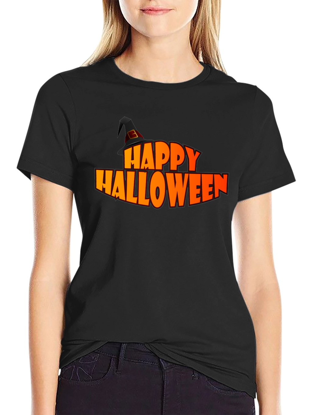 Happy Halloween Graphic Tee - Black Holiday T-Shirt