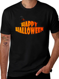 Happy Halloween Graphic Tee - Black Holiday T-Shirt