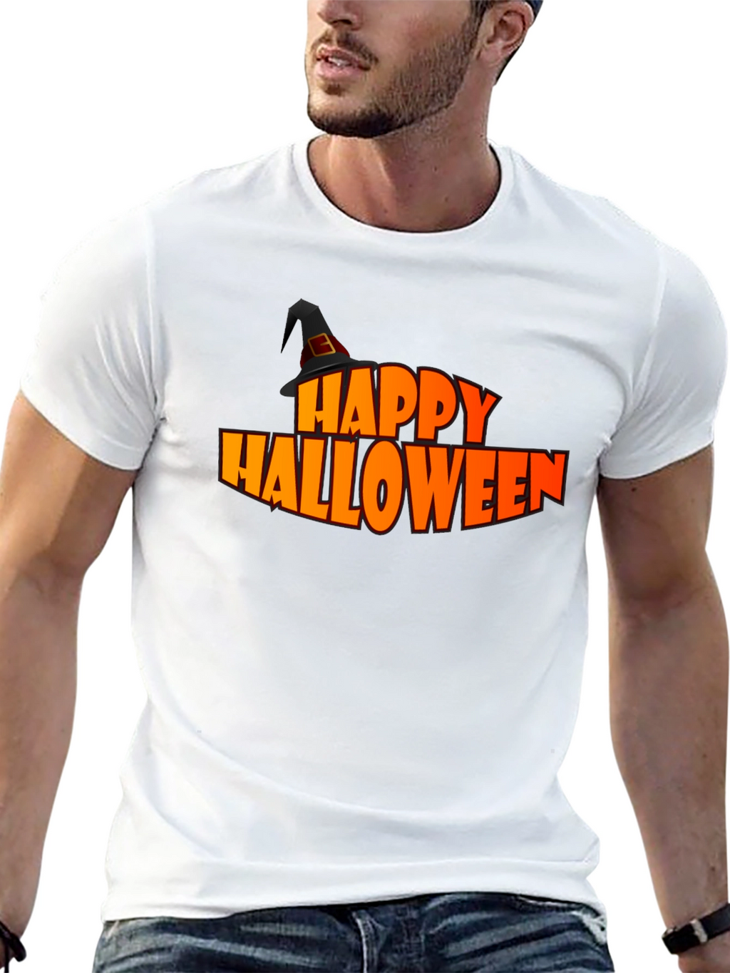 Happy Halloween Graphic Tee - Black Holiday T-Shirt