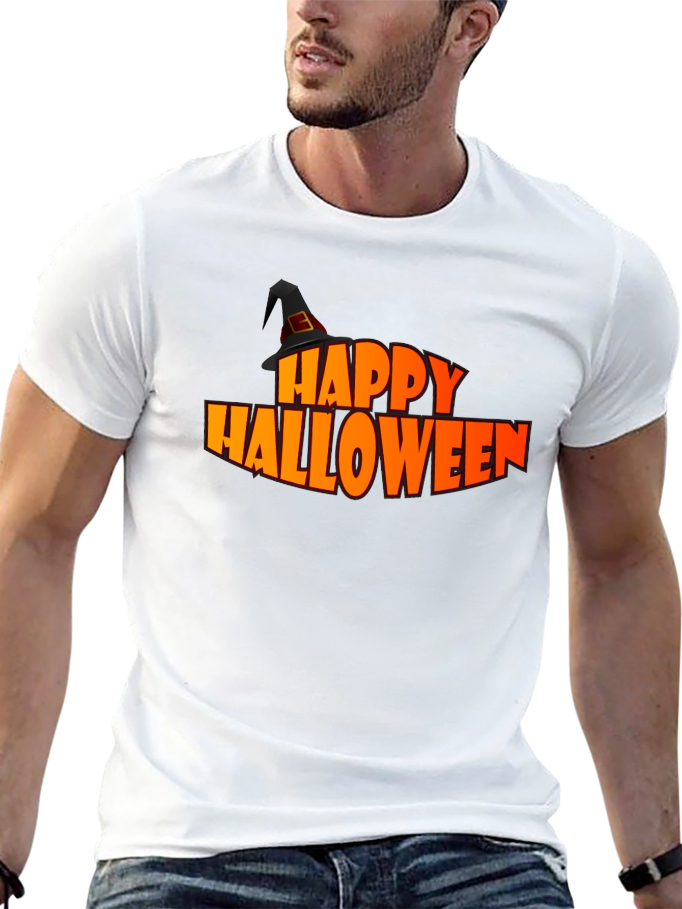 Happy Halloween Graphic Tee - Black Holiday T-Shirt