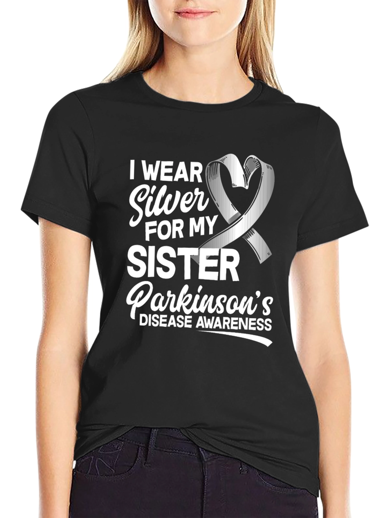 Parkinsons Awareness T-Shirt - I Wear Silver for My Sister