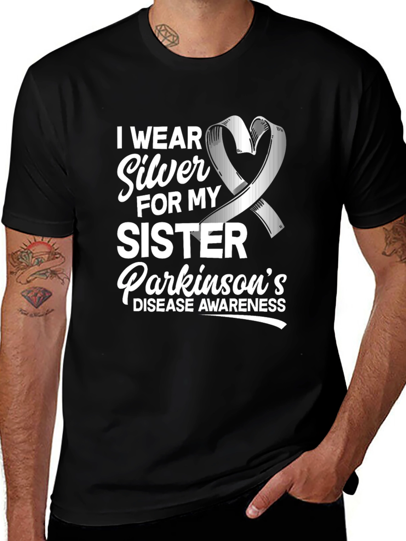 Parkinsons Awareness T-Shirt - I Wear Silver for My Sister