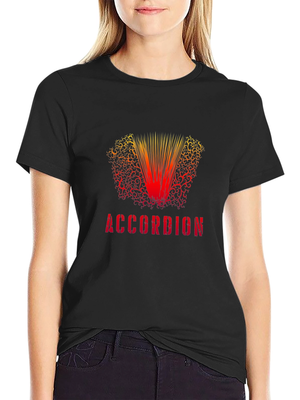 Accordion Graphic Black T-Shirt