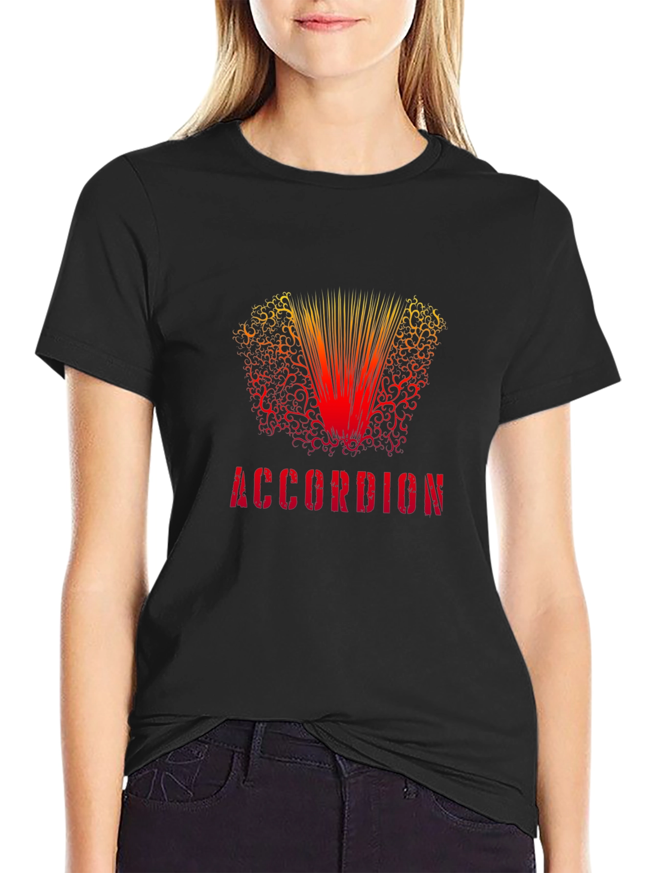 Accordion Graphic Black T-Shirt