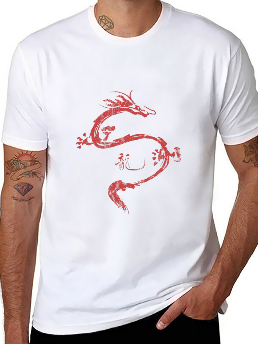 Dragon Brush Stroke Graphic Tee