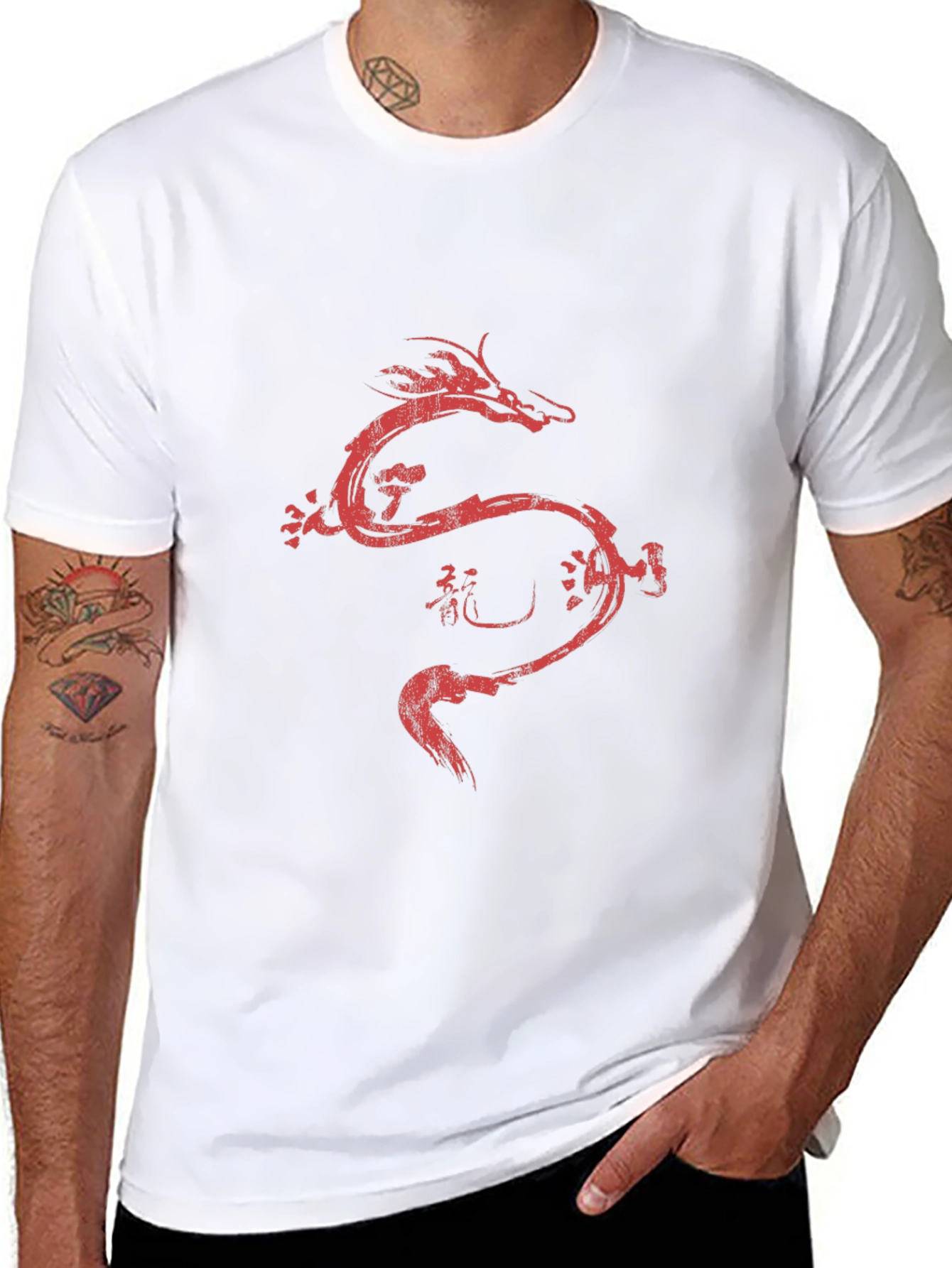 Dragon Brush Stroke Graphic Tee