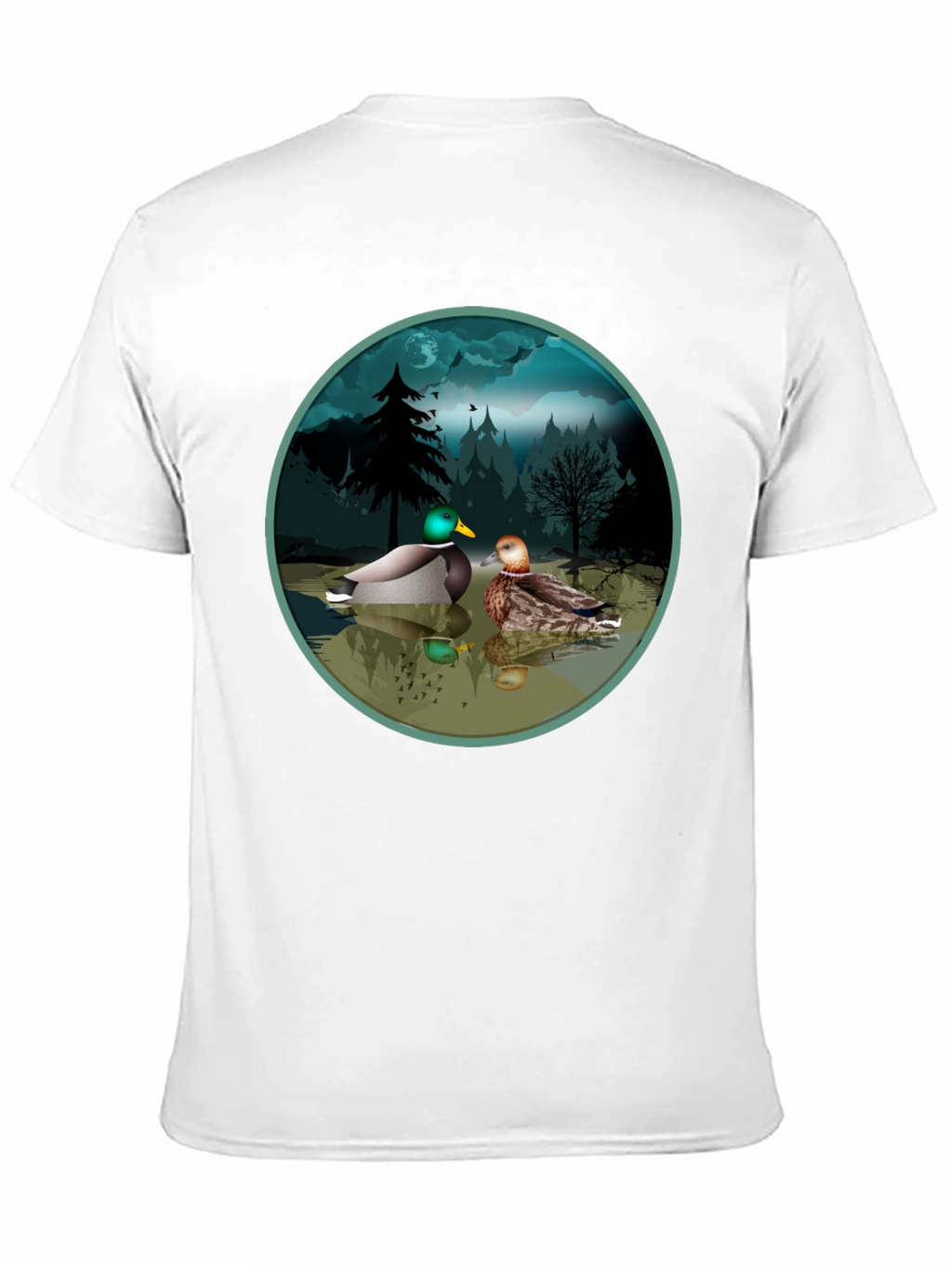 Duck Pond Graphic Tee - Black Cotton T-Shirt