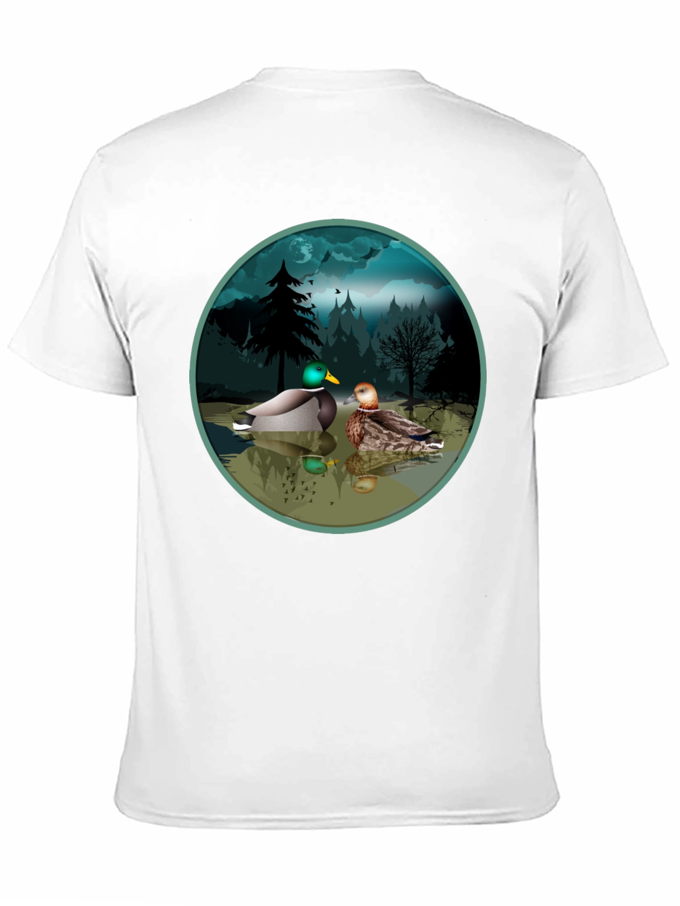 Duck Pond Graphic Tee - Black Cotton T-Shirt