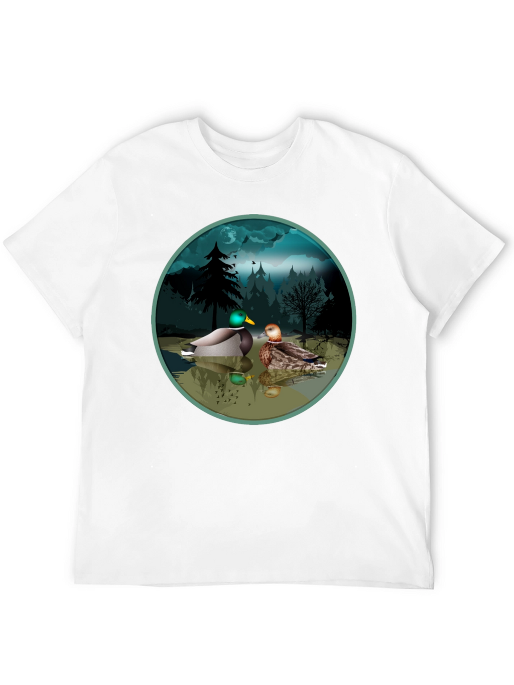 Duck Pond Graphic Tee - Black Cotton T-Shirt