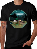 Duck Pond Graphic Tee - Black Cotton T-Shirt