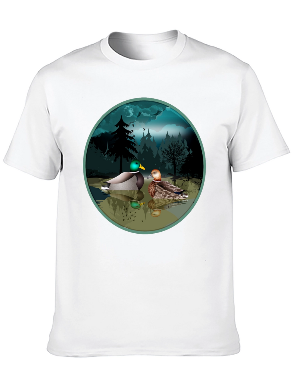 Duck Pond Graphic Tee - Black Cotton T-Shirt