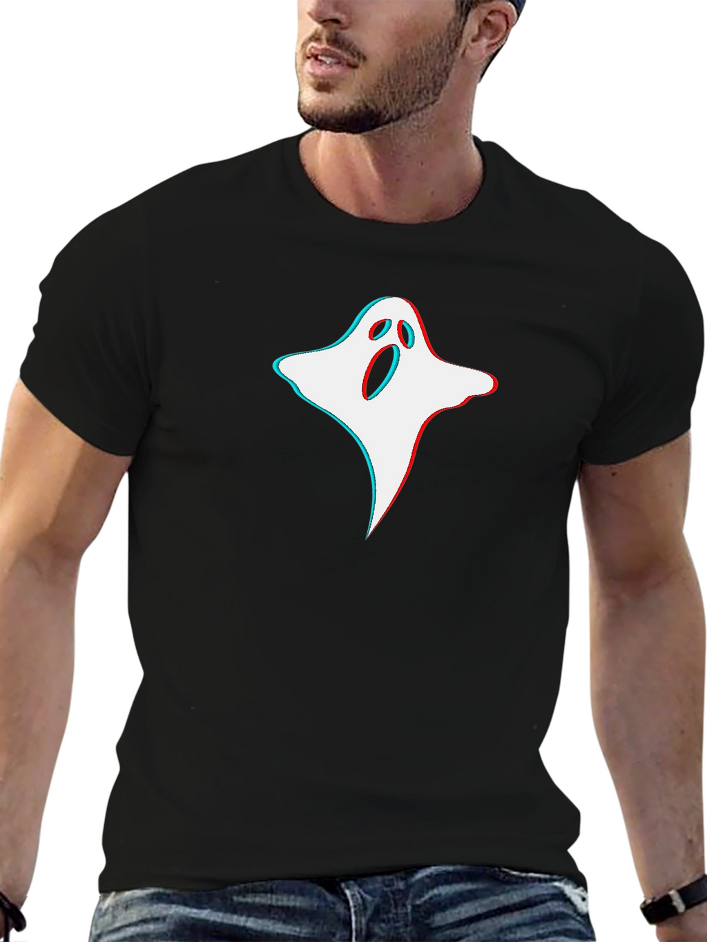 Spooky Ghost Graphic T-Shirt - Halloween Ready