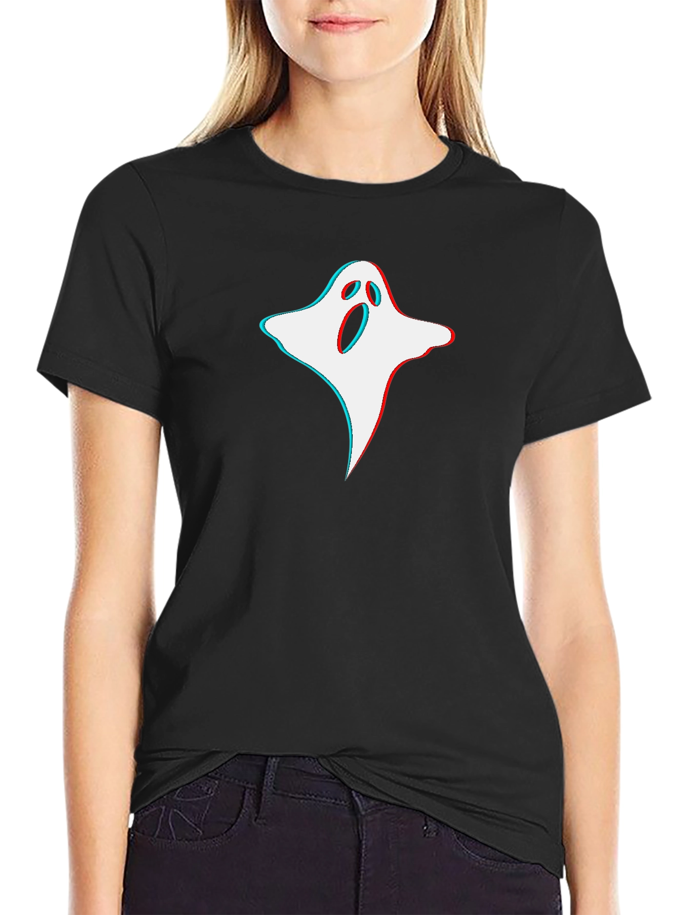 Spooky Ghost Graphic T-Shirt - Halloween Ready
