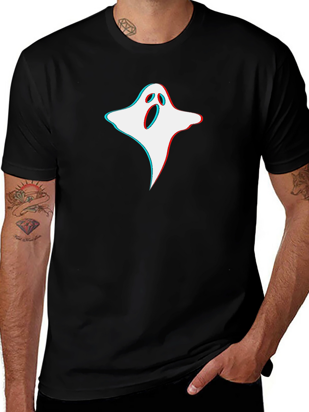 Spooky Ghost Graphic T-Shirt - Halloween Ready