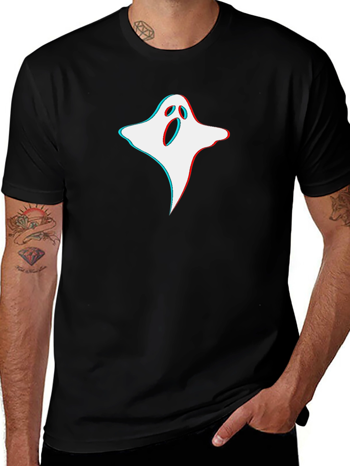 Spooky Ghost Graphic T-Shirt - Halloween Ready