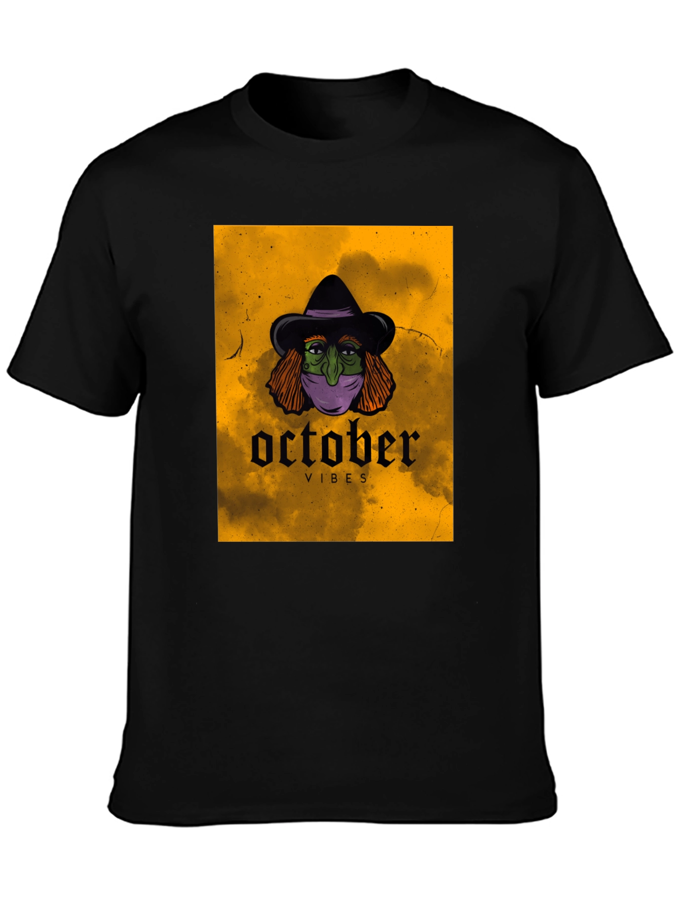 October Vibes Witch T-Shirt - Halloween Graphic Tee