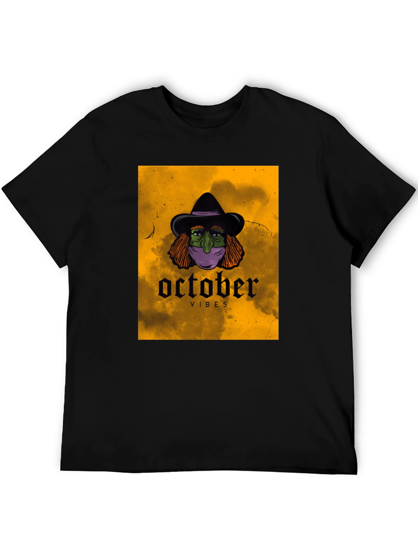 October Vibes Witch T-Shirt - Halloween Graphic Tee