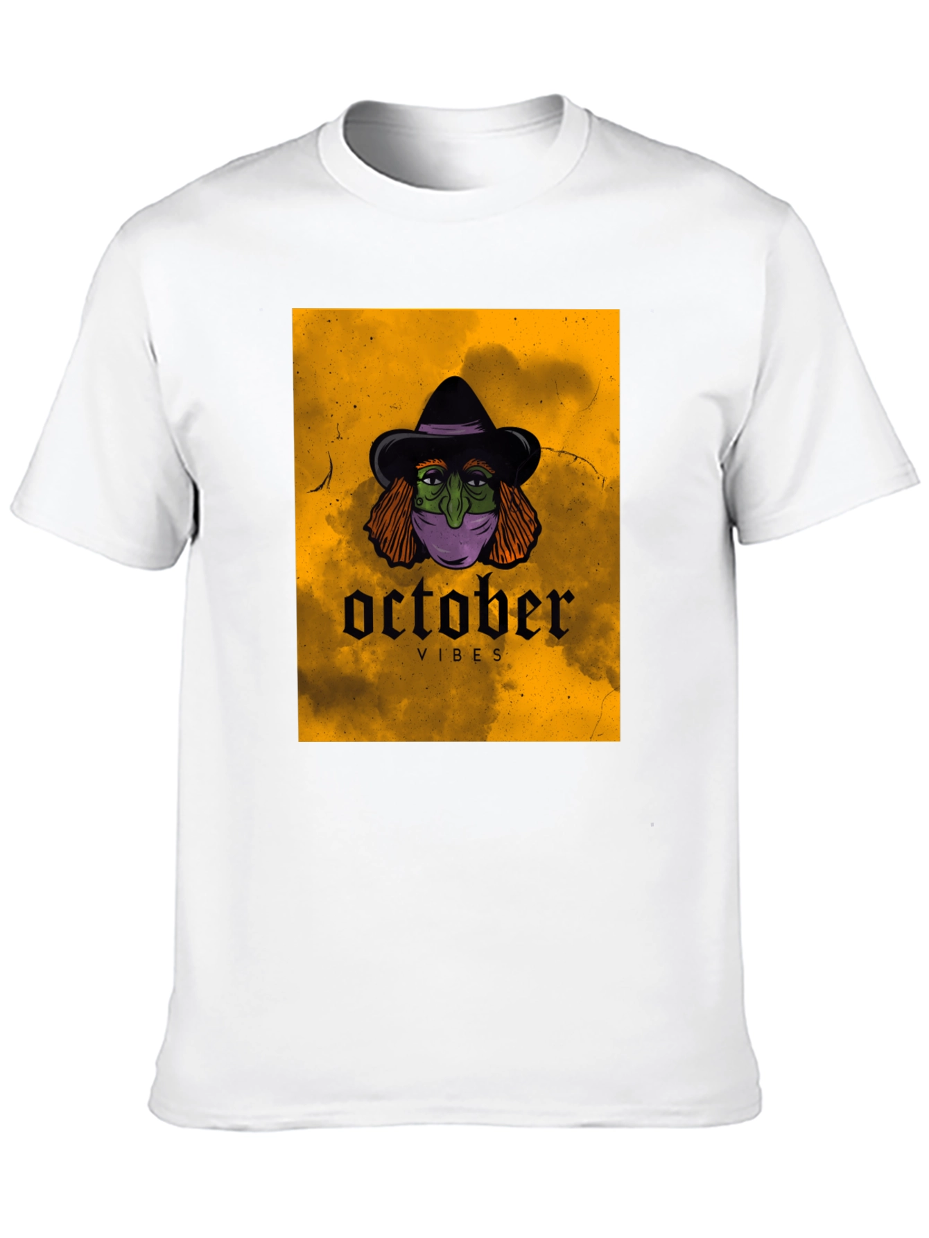 October Vibes Witch T-Shirt - Halloween Graphic Tee