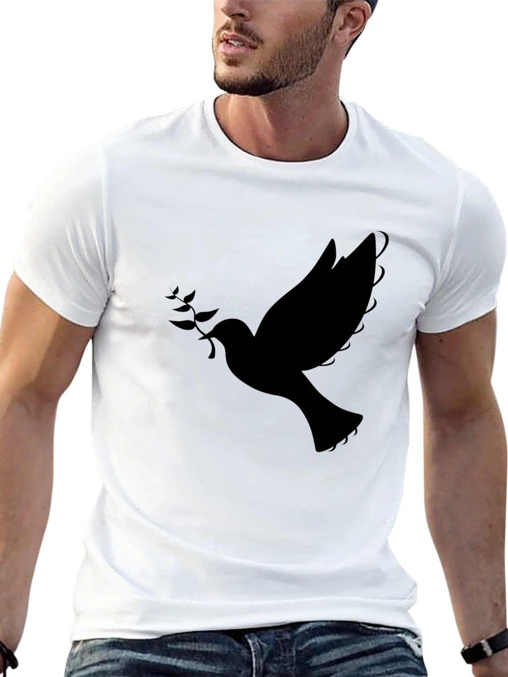 Dove Graphic Mens Black T-Shirt