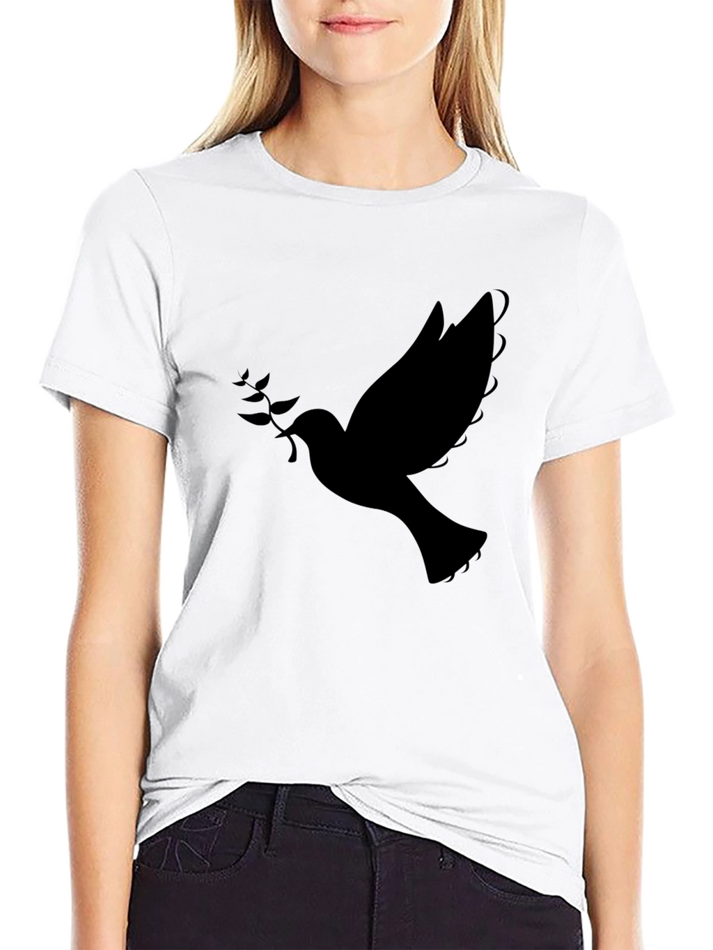 Dove Graphic Mens Black T-Shirt