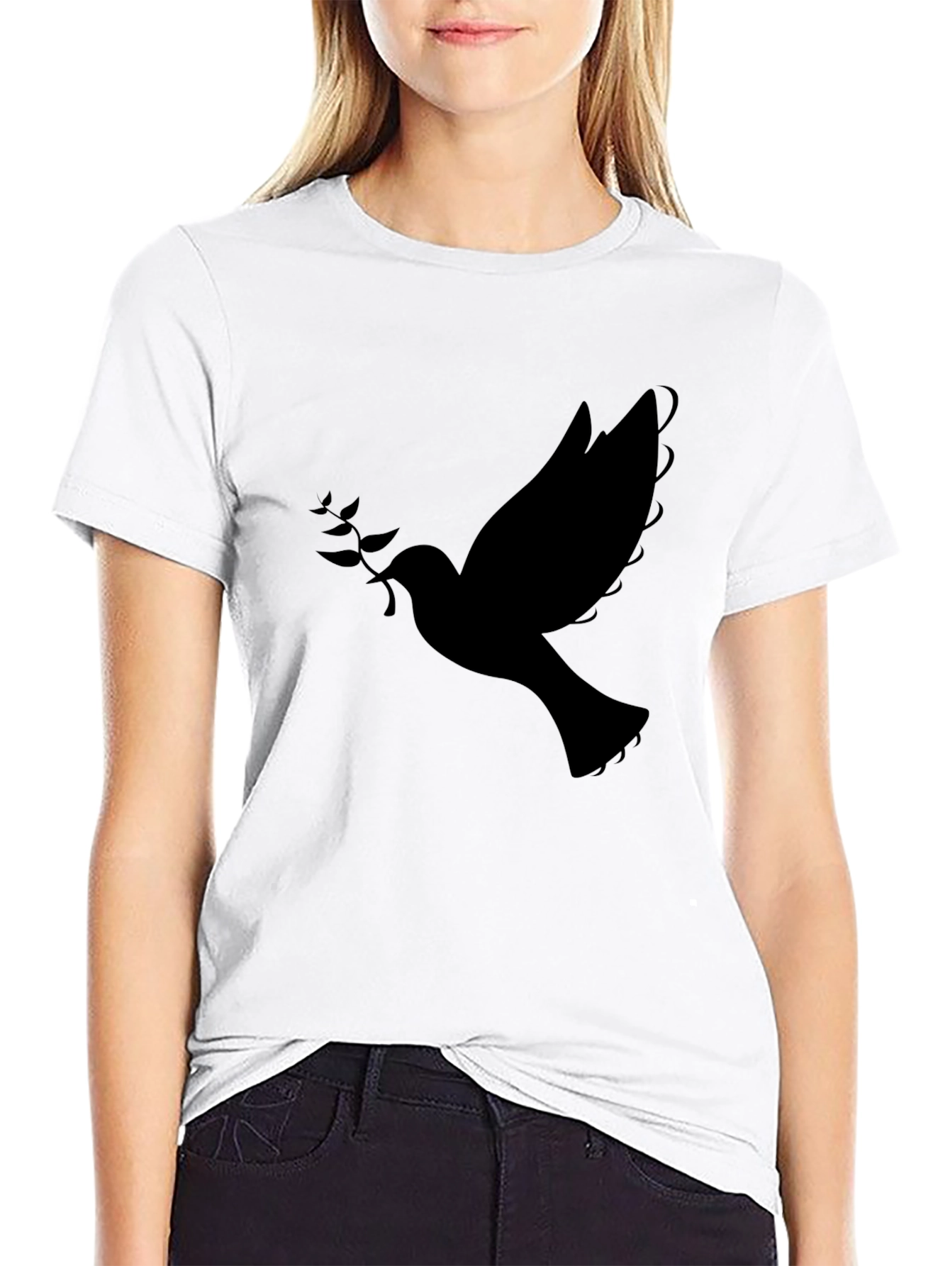 Dove Graphic Mens Black T-Shirt
