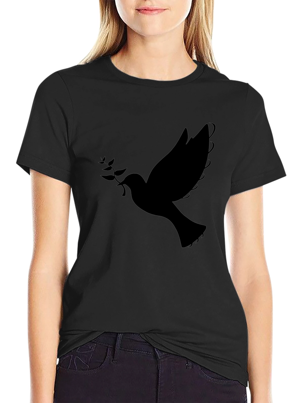 Dove Graphic Mens Black T-Shirt